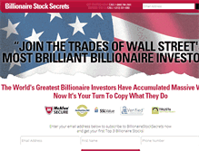 Tablet Screenshot of billionairestocksecrets.com